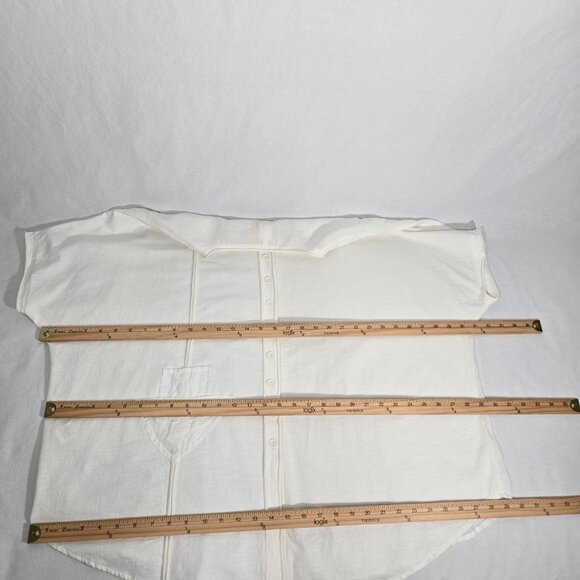 CHEYENNE Zen Lagenlook IVORY Mixed Media Linen-Cotton Blouse OVERSIZED Size L/XL - Picture 17 of 17